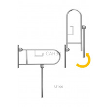 Kranik поручень откидной U144-38-500-750 с держателем для туалетной бумаги, со складной опорой в пол