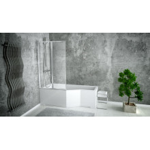 Акриловая ванна BESCO INTEGRA с душевой шторкой 170x75 L WAI-170-PL2