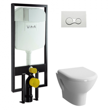 Подвесной унитаз с инсталляцией комплект Vitra Zentrum 9012B003-7206