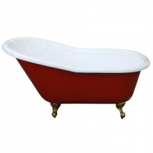 Чугунная ванна Novial Caesar 152х77 отдельностоящая красная