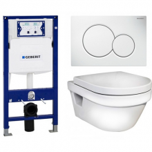 Подвесной унитаз с инсталляцией комплект Geberit 111.300.00.5 + Gustavberg 5G84HR01 Hygienic Flush WWC