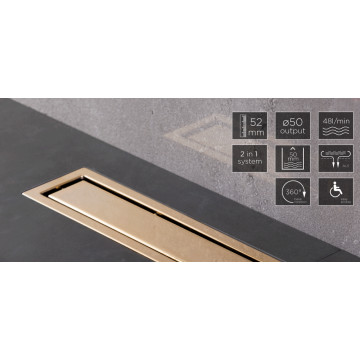 Душевой лоток 850 Pestan Confluo Premium Gold Line 13100055