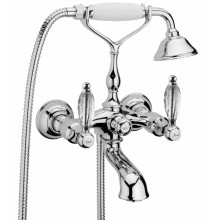 Смеситель для ванны Webert Aria AL720201015 с душевым гарнитуром хром, ручки Swarovski