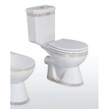Унитаз-компакт Creavit Yedigoller YG311-OW(YG310.001W0)/YG420-OW(YG420.000W0)/IT5030, цвет белый, декор Vercaci/Золото
