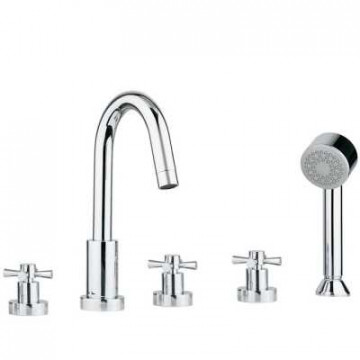 Смеситель Bandini Giob 616740SS30 для ванны/душа, хром матовый/ручка-крестик