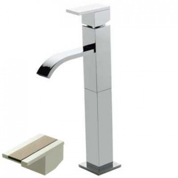 Смеситель Bandini Ice Cube 2 7503200003LR для раковины, хром/ручка белый дуб