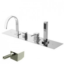 Смеситель Bandini Ice Cube 2 766140PN05LT для ванны/душа, никель/ручка тик