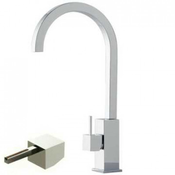 Смеситель Bandini Ice Cube 750220PN00LT для раковины, никель/ручка тик