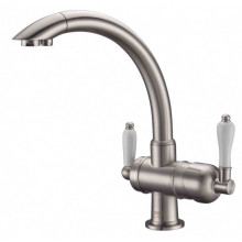 Смеситель Zorg Clean Water ZR 327 YF-NIСKEL для кухни под фильтр, цвет никель