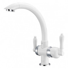 Смеситель Zorg Clean Water ZR 327 YF-CR- WHITE для кухни под фильтр, цвет хром-белый White
