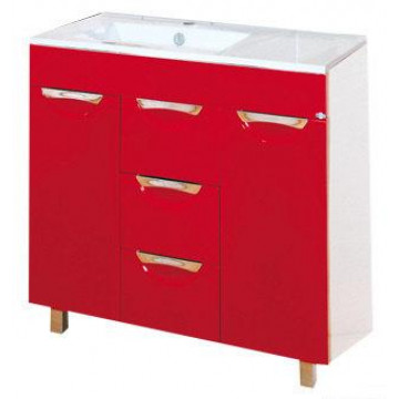 Тумба с раковиной Misty Кристи 90 L/R, цвет красный