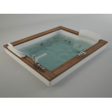 Ванна гидромассажная Jacuzzi AURA PLUS TOP арт. 9F43-532A, 180x150 см, версия с отделкой из дерева Тик (без смесителя)