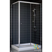 Душевой уголок ZP+ZPV (knob) 100x70 01 01 прямоугольный цвет профиля - белый стекло - прозрачное