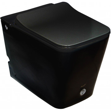 Приставной унитаз с функцией импульсного смыва Cerutti SPA Disgrazia B-370B Black 600x350x410
