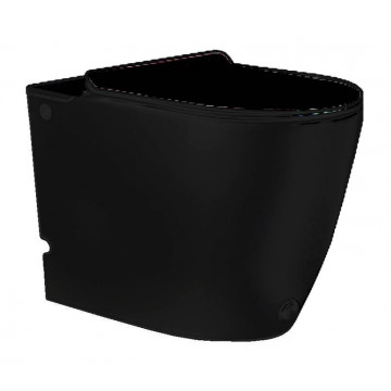 Приставной унитаз с функцией импульсного смыва Cerutti SPA Barbaria B-376B Black 600x350x410