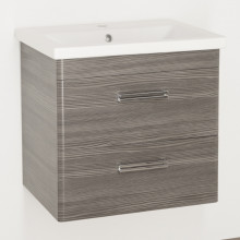 Тумба подвесная с раковиной Style Line Лотос 60 Plus подвесная, шелк зебрано ЛС-00000489