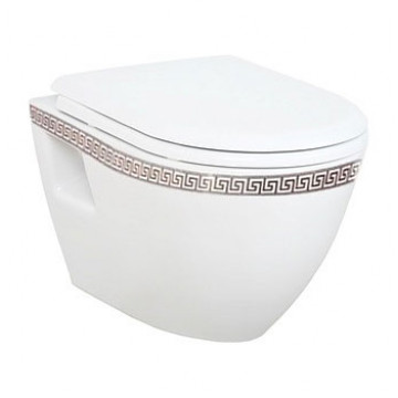 Унитаз подвесной с биде Creavit TP325.001W0 с декором